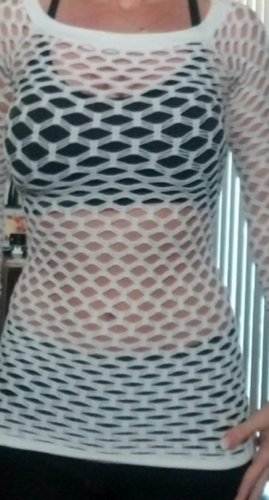 Mesh white top
